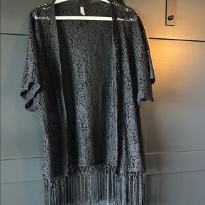 Elegant Black Lace Swim Coverup
